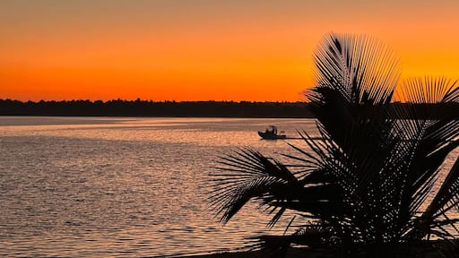Fishing boat in Lagoa Uembje in Vila Praia do Bilene, Mozambique