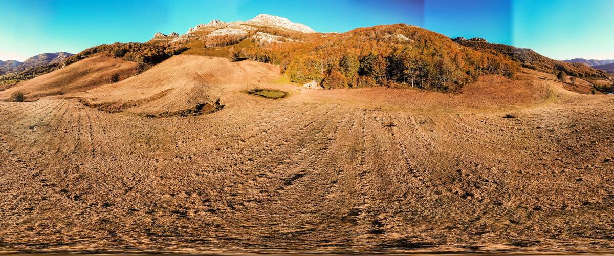 Mountains in Autumn from a Drone View