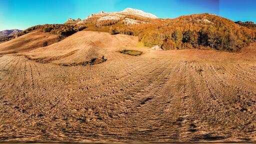 Mountains in Autumn from a Drone View