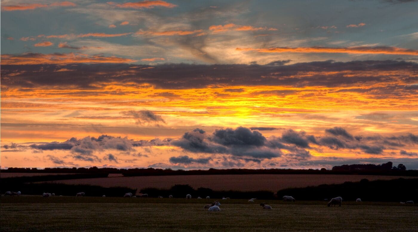 Westoby Lane Sunset, Rowley, East Riding of Yorkshire, England.