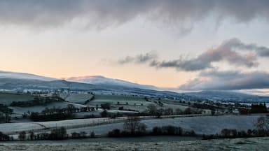 Winter frost in the Eden Valley at dawn. Brough, Cumbria, UK.