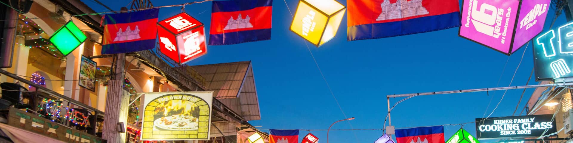 T8YAJT a street of the Pub street in the old Town in the city of Siem Reap in northwest of Cambodia. Siem Reap, Cambodia, November 2018