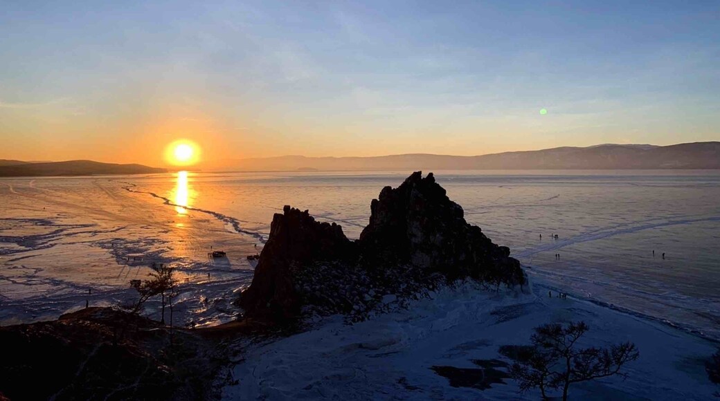 Magical sunset at Shaman’s Rock on Olkhon Island, Siberia.