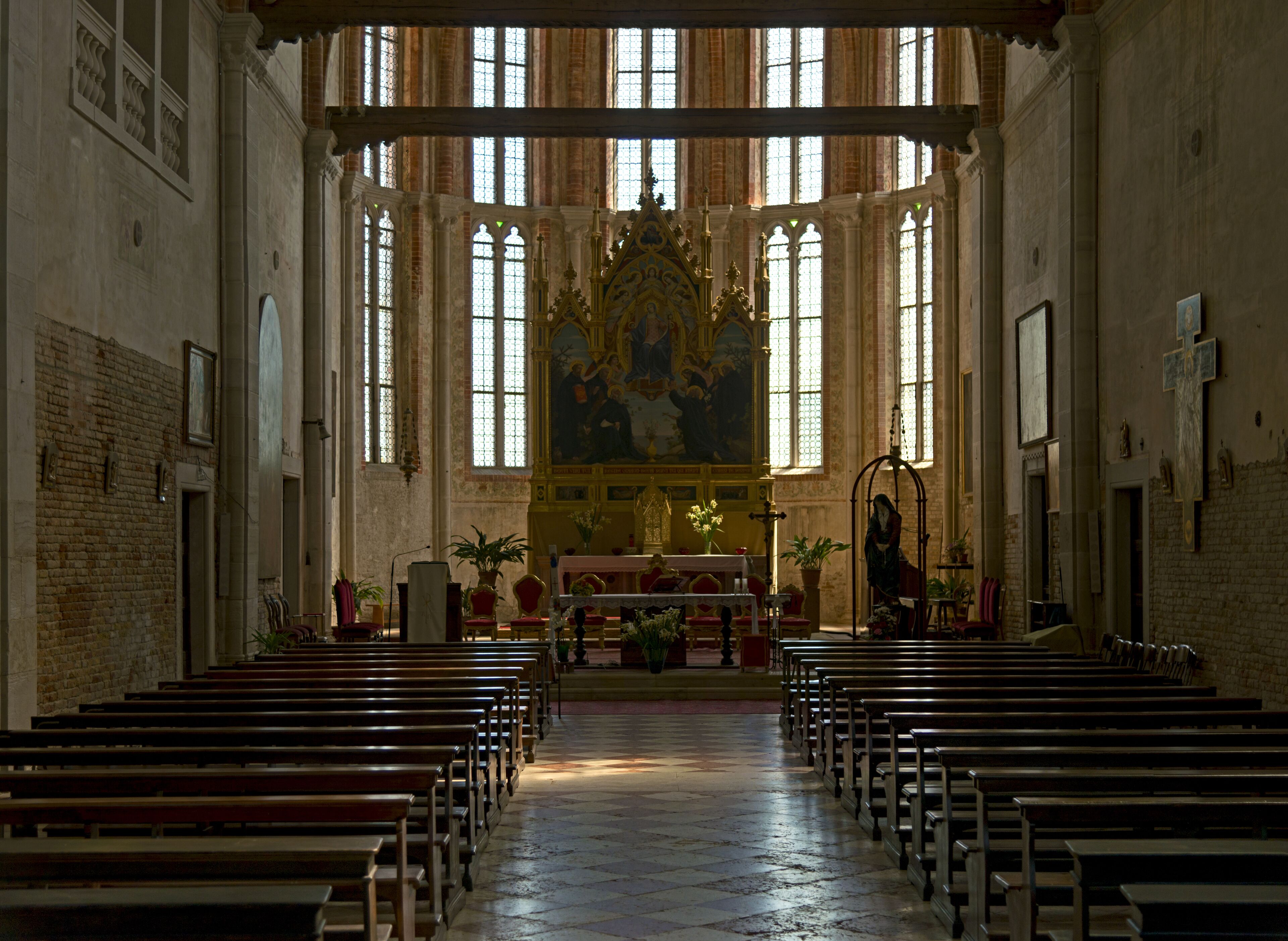 Interior of church Sant'Elena, in Venice.