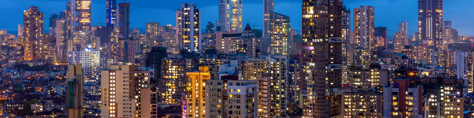 The night-scape of South Mumbai.