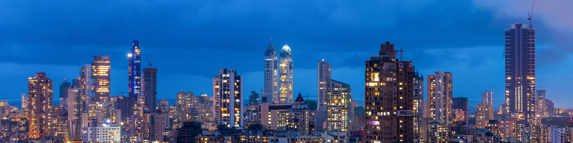 The night-scape of South Mumbai.