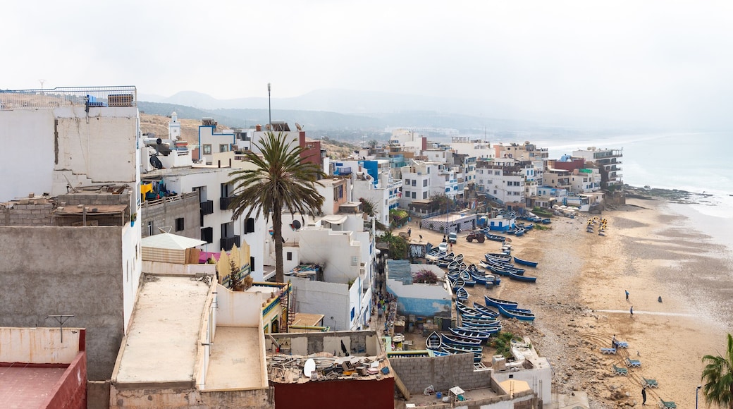 Vue panoramique de la plage de Taghazout