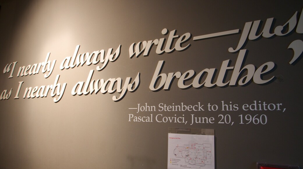 National Steinbeck Center showing signage and interior views