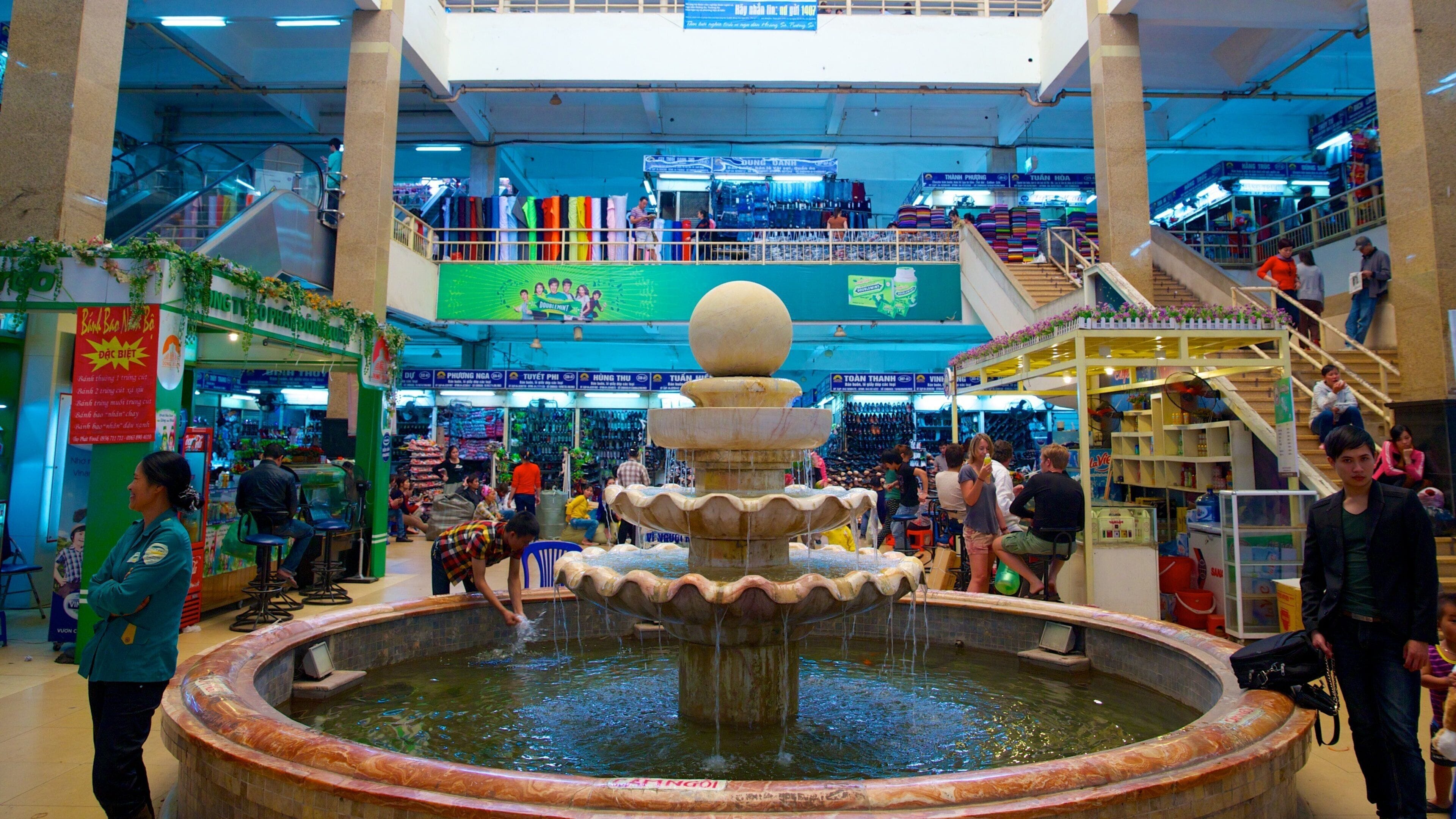 Dong Xuan Market featuring sisäkuvat ja markkinat