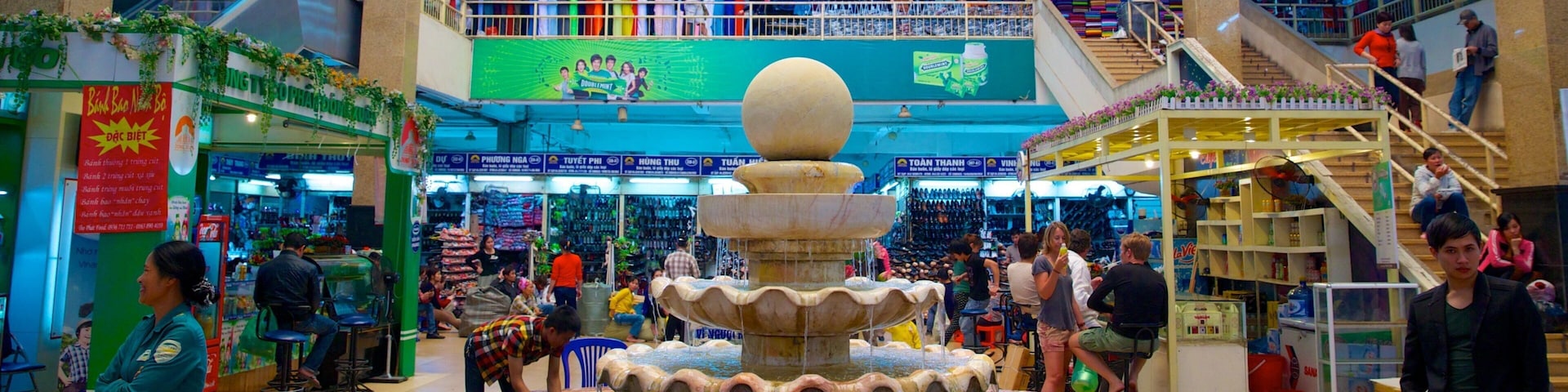 Dong Xuan Market mostrando vistas internas e mercados