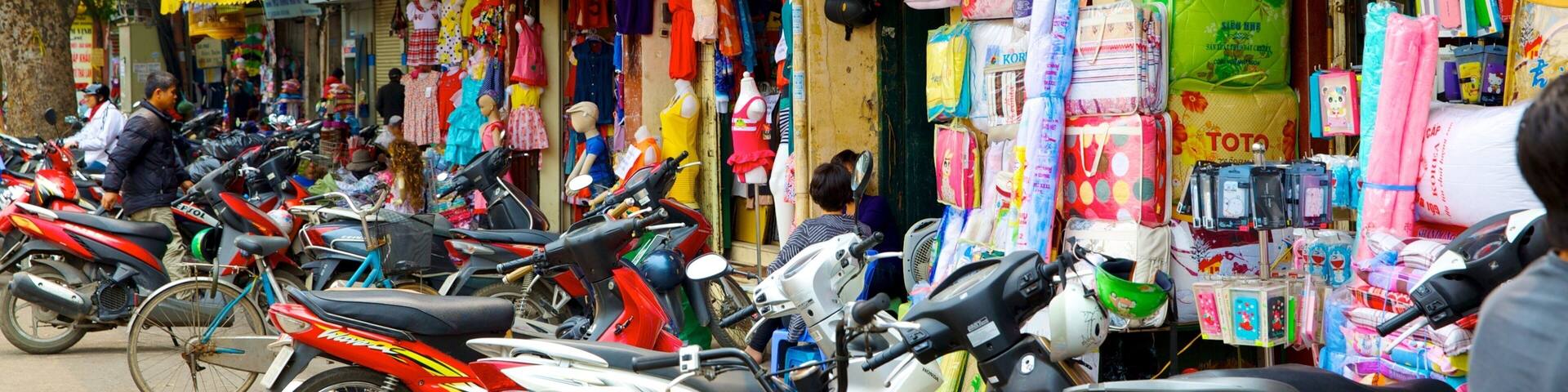 Đồng-Xuân-Markt das einen Straßenszenen, Stadt und Märkte