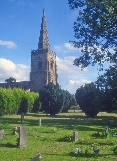 St Denys churchyard Looking south across a very large churchyard which extends all around the church.
