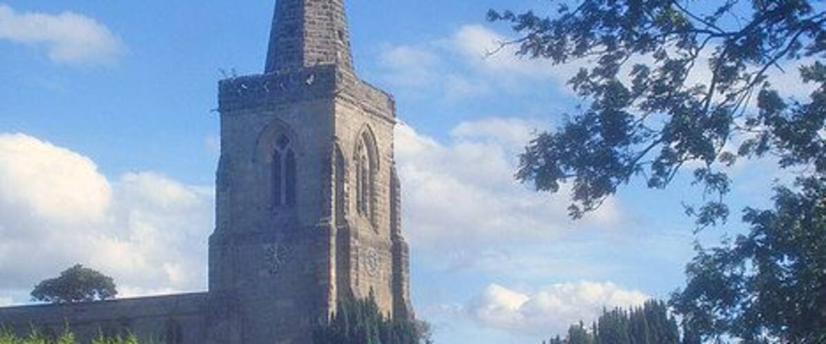 St Denys churchyard Looking south across a very large churchyard which extends all around the church.