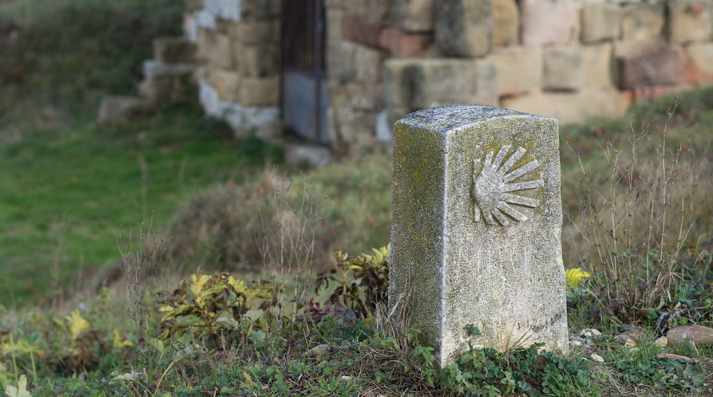 Vifranca Montes de Oca, Spain, January 10, 2019: Scenes from the Camino de Santiago as it passes through Montes de Oca, province of Burgos, Spain. Hermitage of San Felix