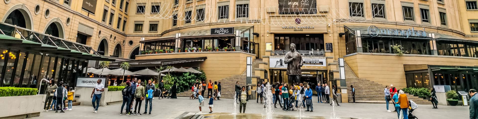Johannesburg , South Africa - 20 Jan 2020: Nelson Mandela square in Sandton city mall, a famous tourist place in Johannesburg
