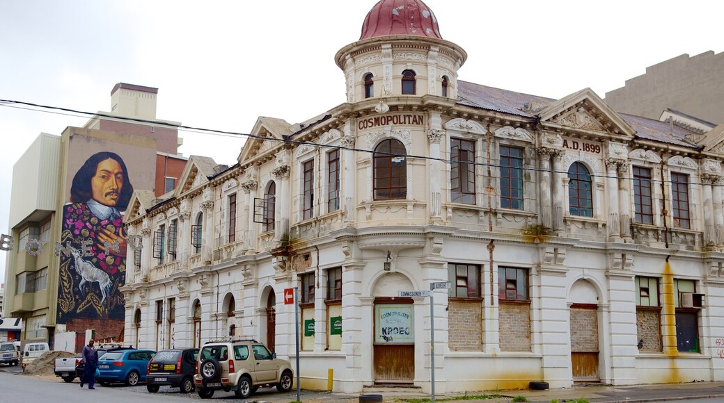 Downtown Johannesburg showing heritage architecture and outdoor art