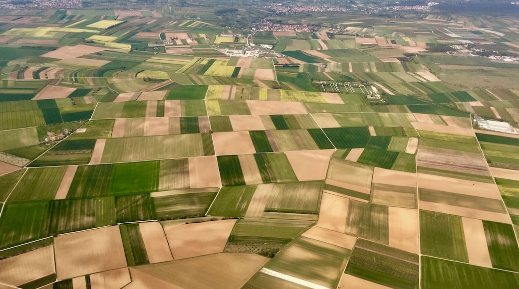 I was traveling to Germany and was amazed by this aerial view at my window. #patterns