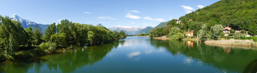 Sorico, lake of Como, Italy: View of the countryside on the floor of Spain