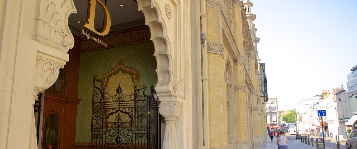 Brighton Dome which includes heritage elements and street scenes