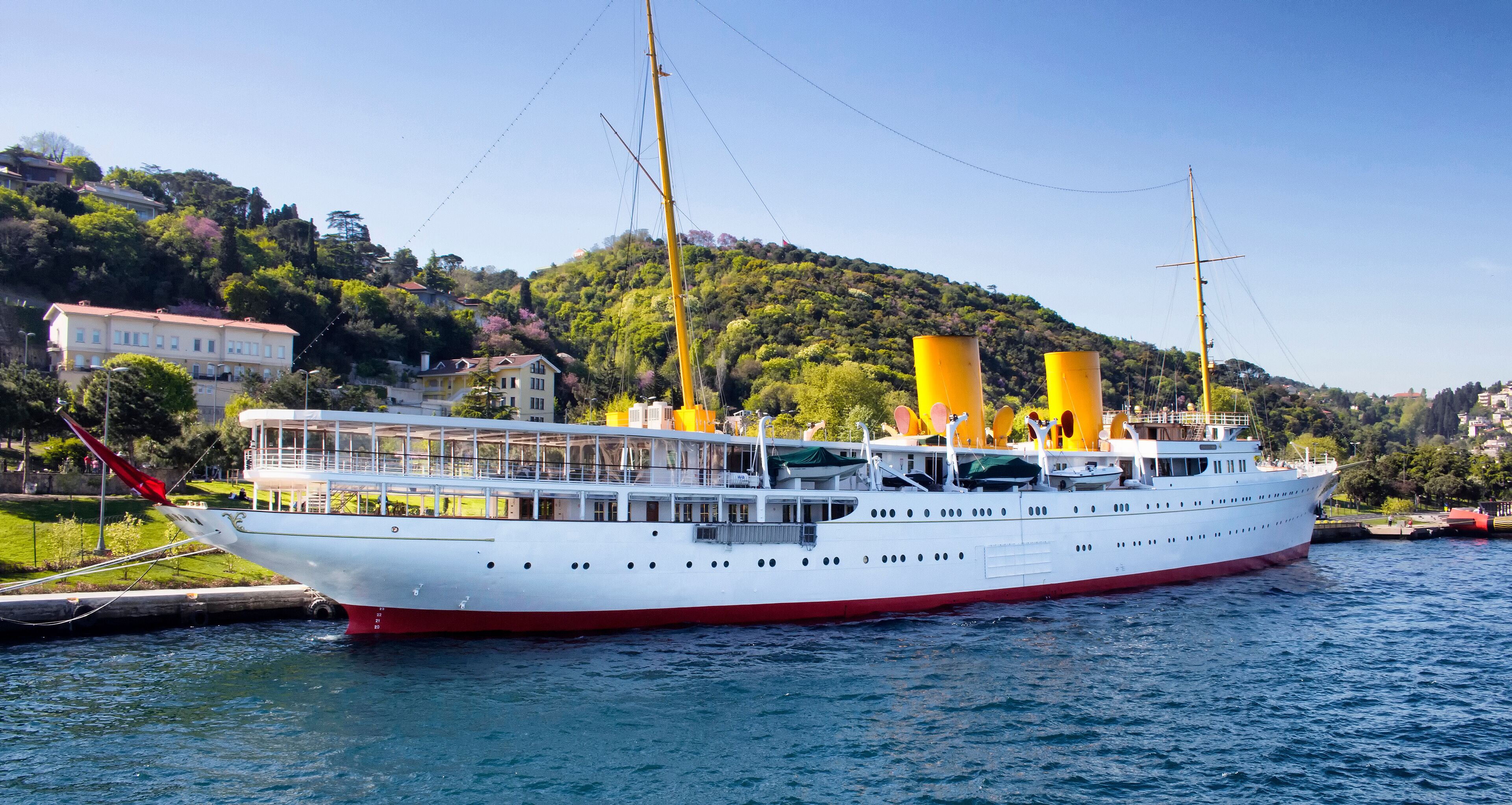 Famous Savarona yacht that the Founder of Turkish Republic used to use in Istanbul