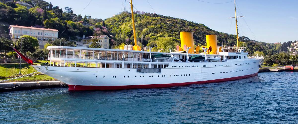 Famous Savarona yacht that the Founder of Turkish Republic used to use in Istanbul