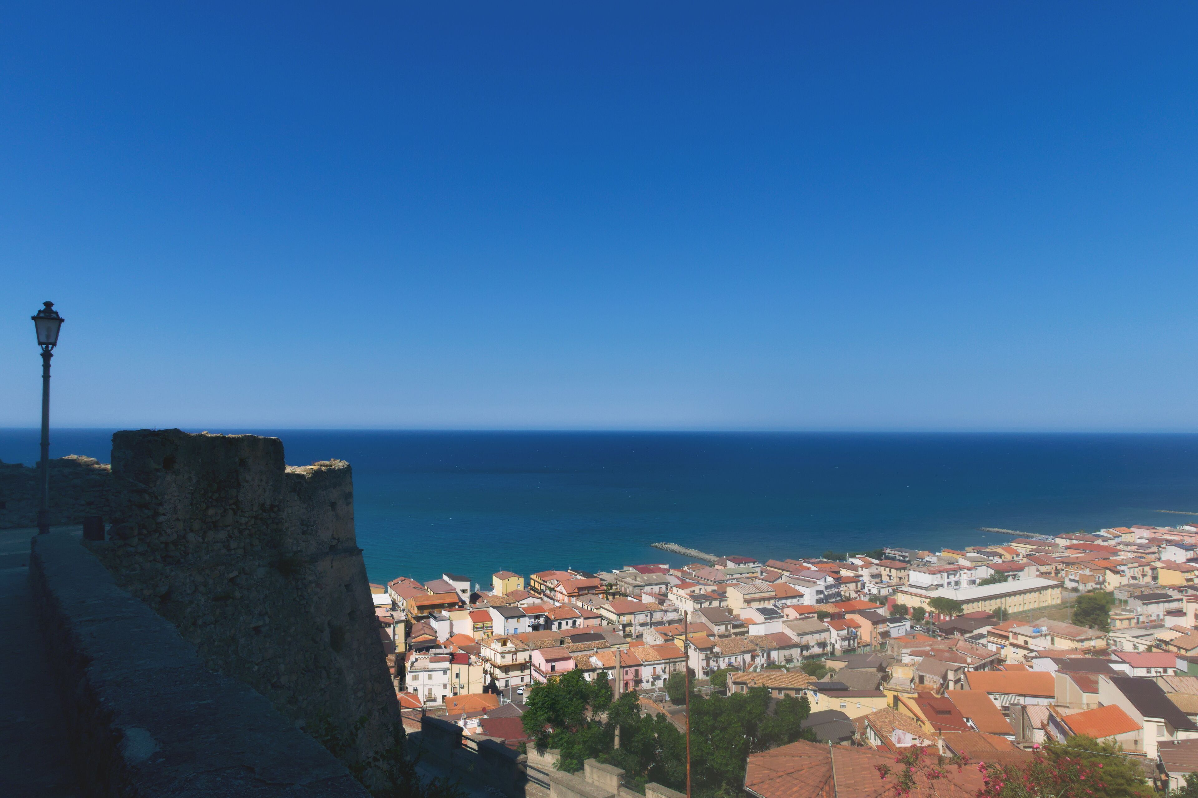 scenic and sunny view of Cariati in summer