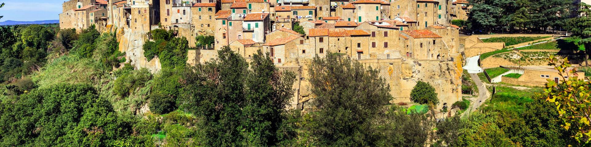 Medieval village Farnese in tuffa rocks (viterbo province). Traditional villages of Italy