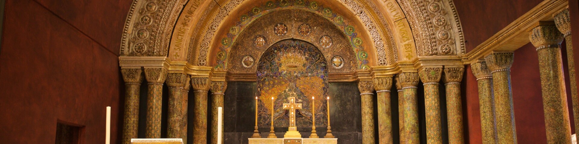 Morse Museum of American Art featuring a church or cathedral, interior views and heritage elements