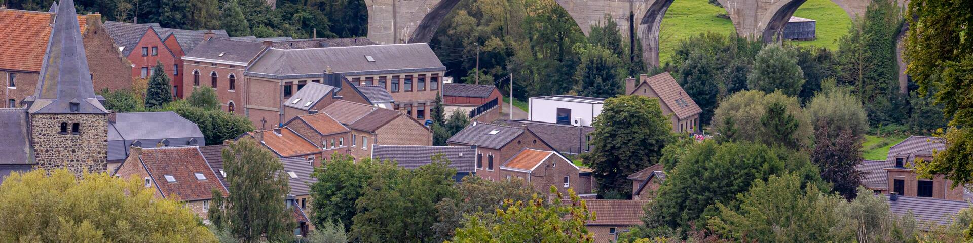 Sint-Martens-Voeren is an agricultural and fruit growing small town village on hillside, Spoorwegviaduct is a railway bridge in the municipality of Voeren in the Belgian province of Limburg, Belgium.