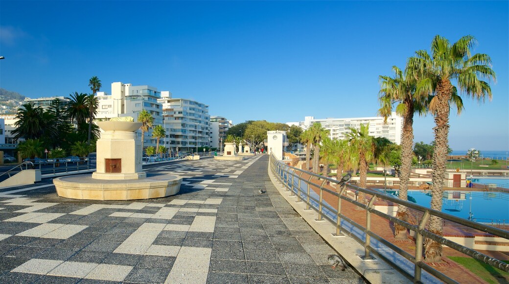 Sea Point Pavillion featuring outdoor art, a bridge and a city