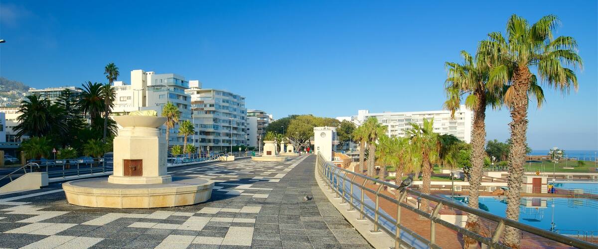 Sea Point Pavillion featuring outdoor art, a bridge and a city