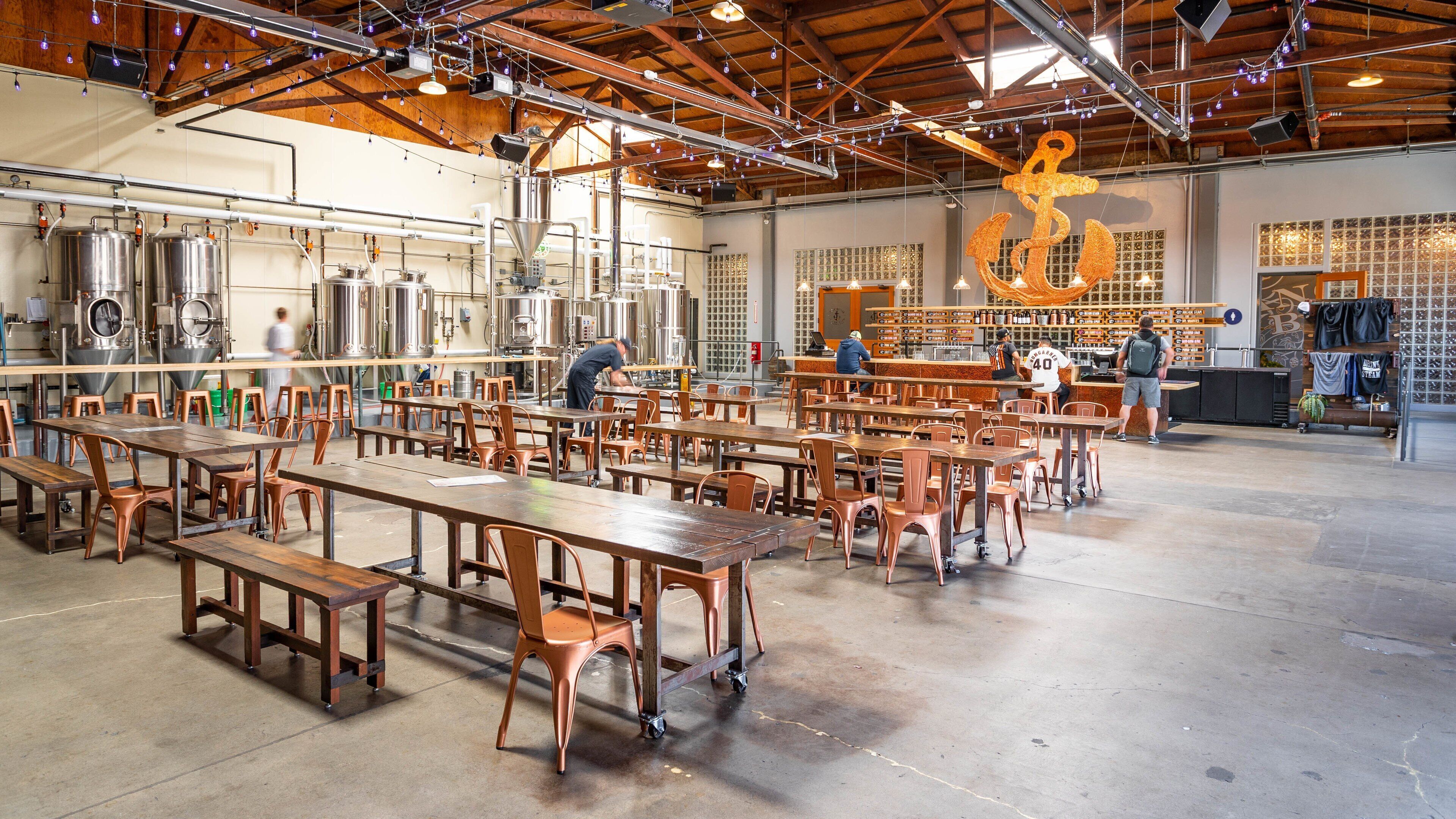 Anchor Brewing Company featuring interior views