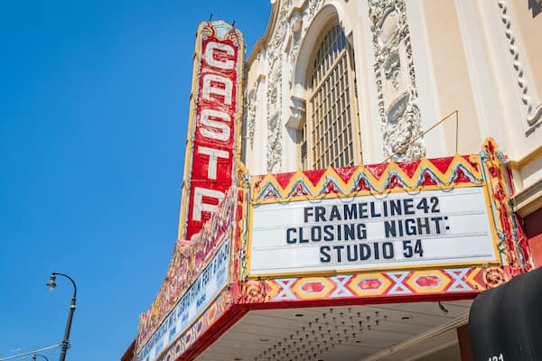 Castro Theatre which includes signage