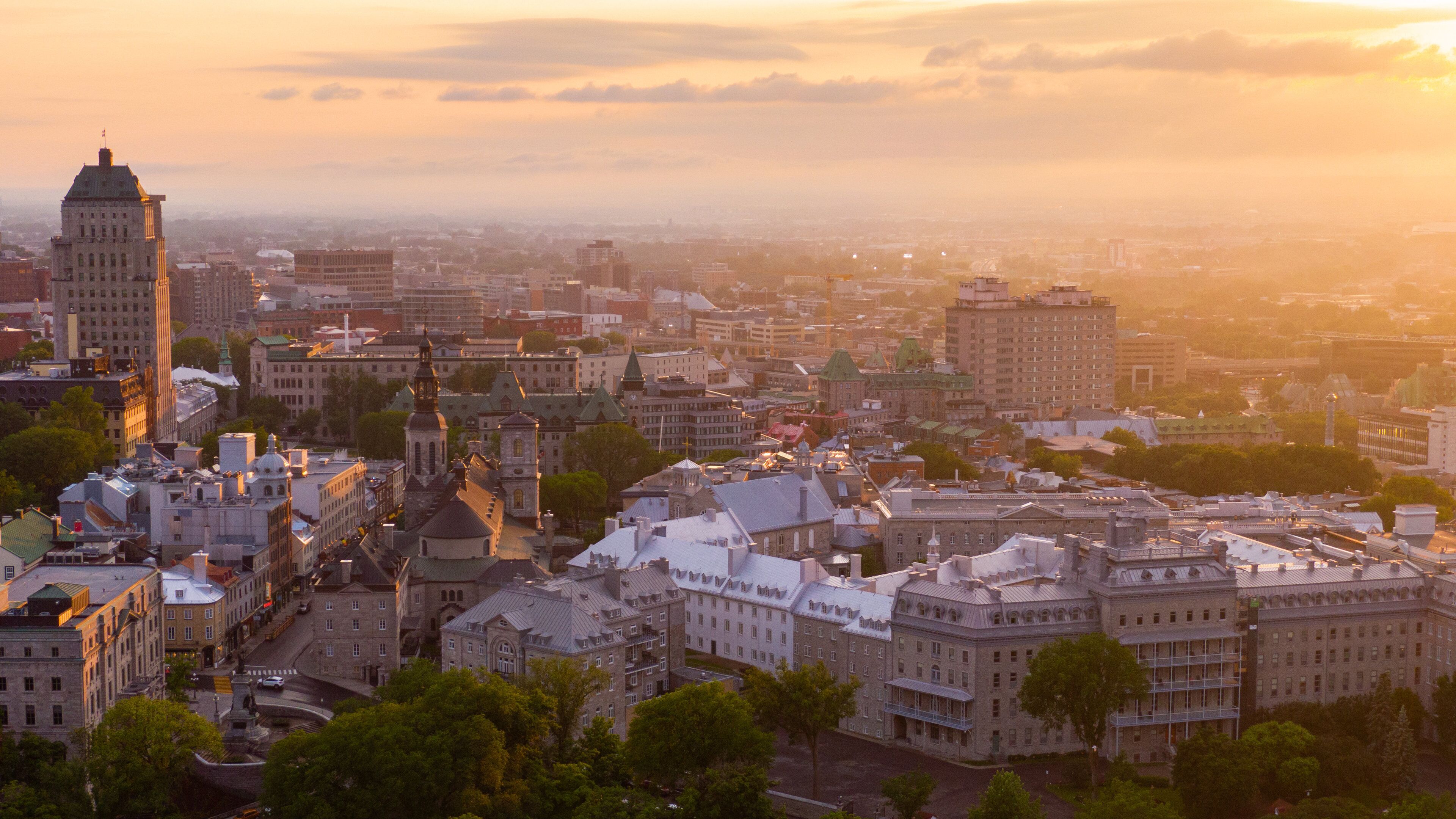 La Cite-Limoilou featuring landscape views, a sunset and a city