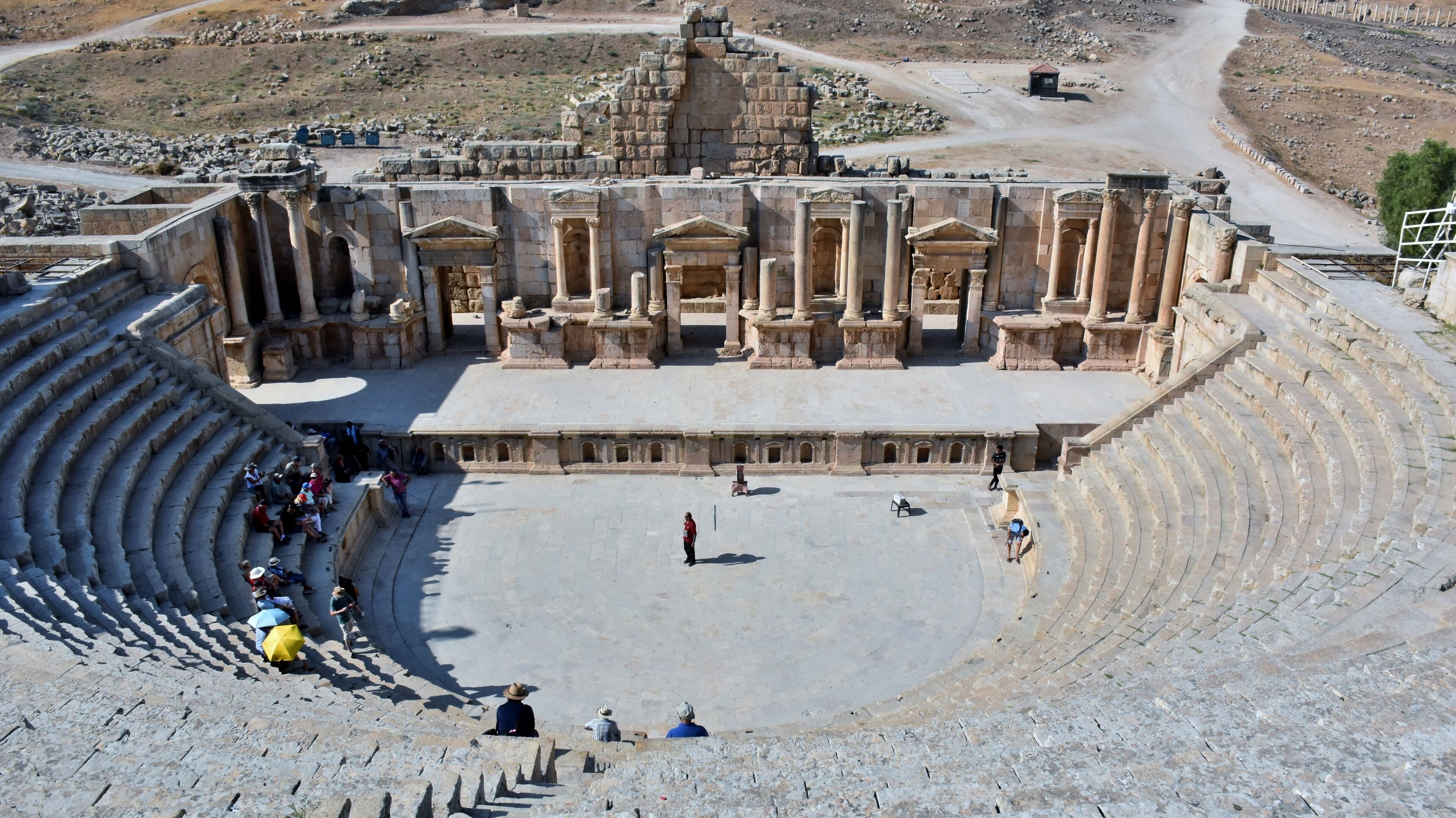The larger of the two theatres at this site. This theatre was steep and on reaching the top it felt uncomfortable, i couldn't imagine getting too excited whist sat up there 