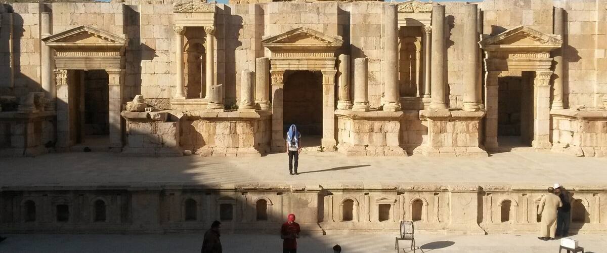 Most of the Roman history of Jordan, like this old theater can be found at this Archaeological site in the northern city of Jarash.