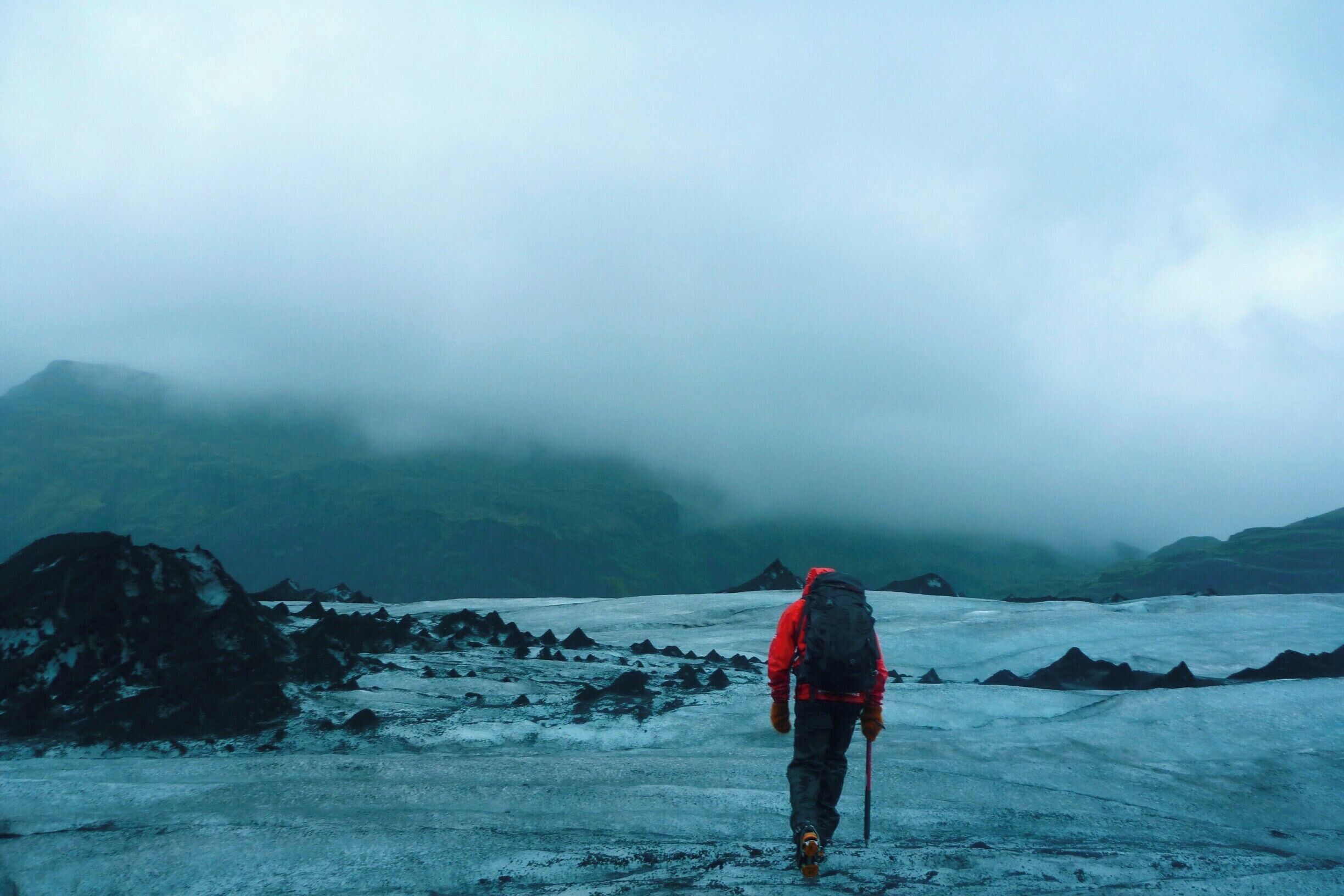 A hike across the #blue glacial ice on the Sólheimajökull glacier, slowly yet powerfully carving its way through the volcanic rock of Iceland.