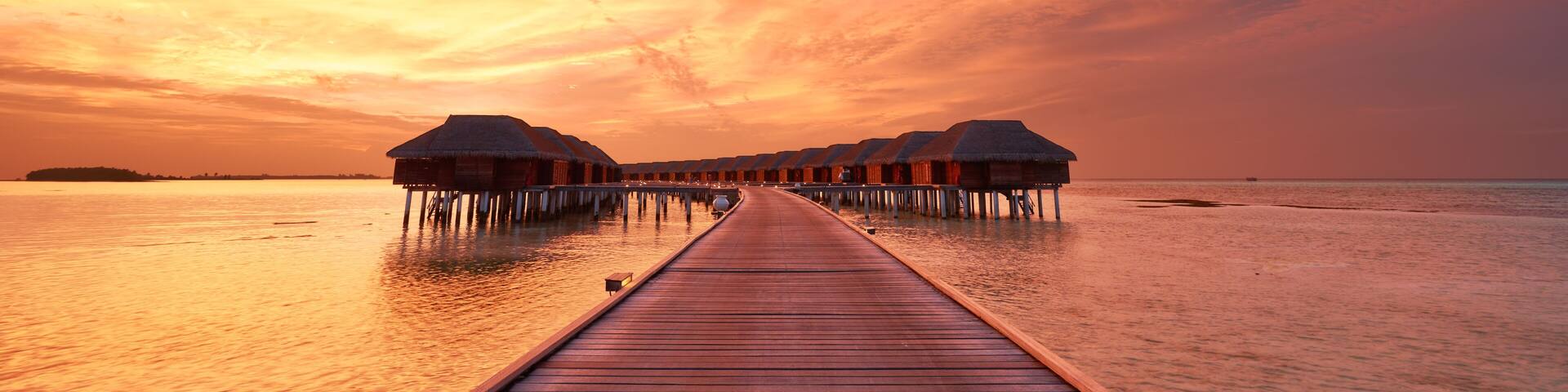 Sunset at Maldivian beach