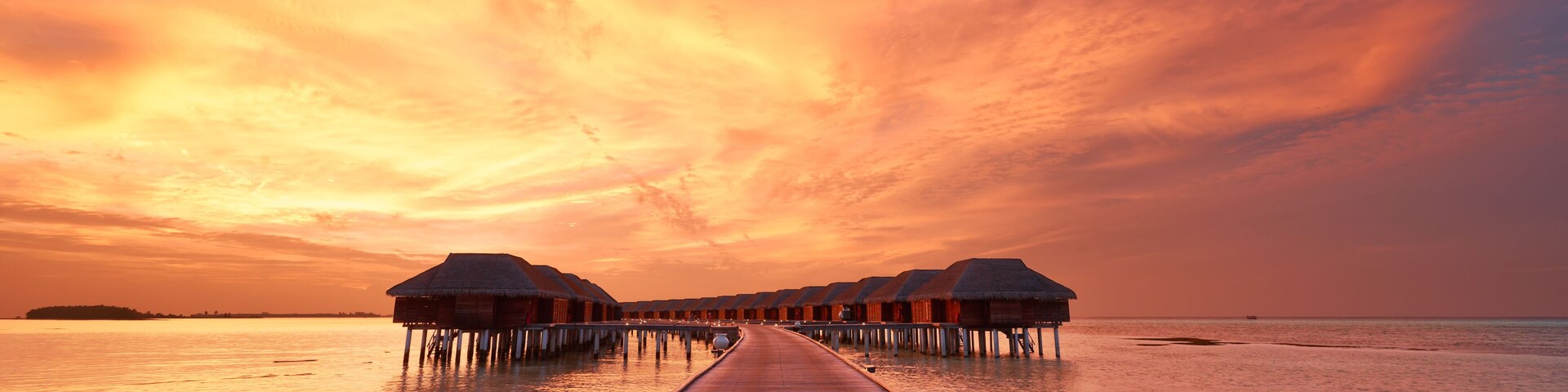 Sunset at Maldivian beach