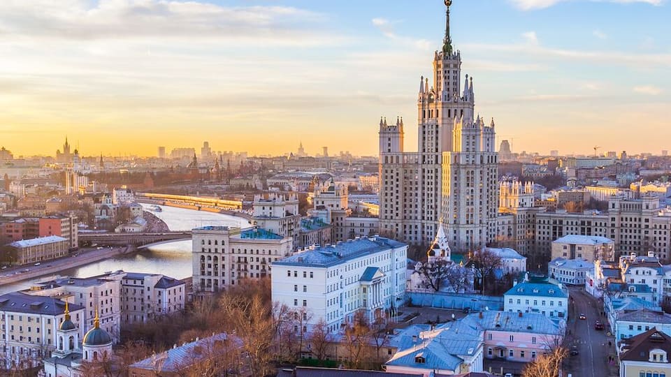 Sunset in Tagansky District, Moscow; Shutterstock ID 275356823; PO: Hcom Destination Content neighborhoods; Client: Hotels.com; Other: Hcom brand budge