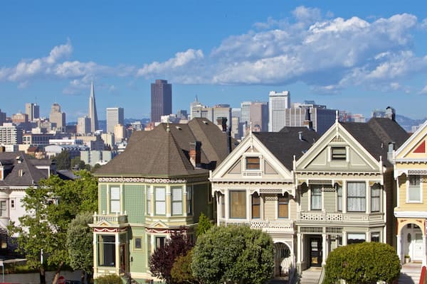 Painted Ladies which includes landscape views, a city and a house