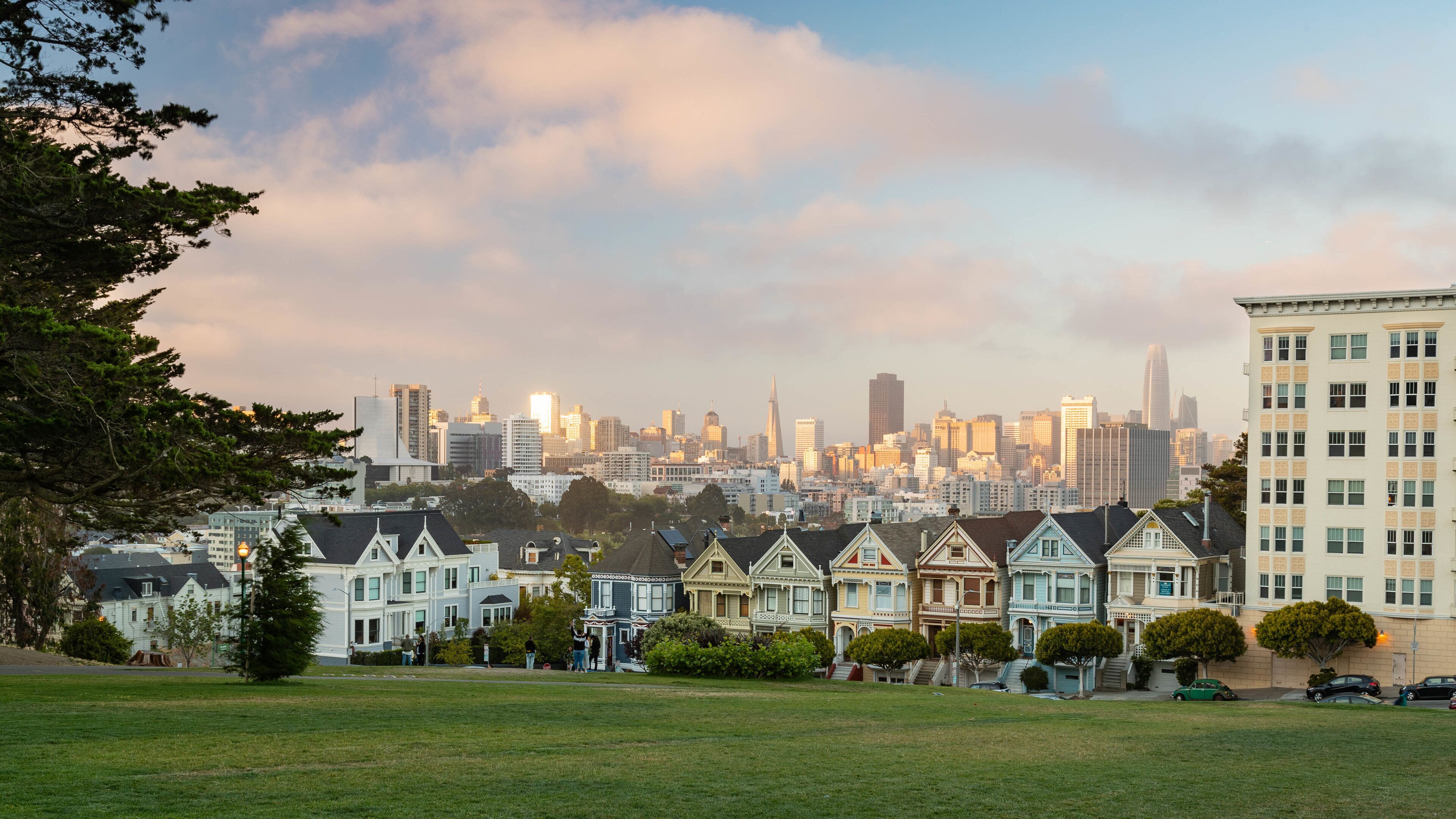 Painted Ladies featuring a city, landscape views and a sunset