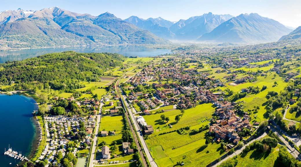 Lago di Como (IT) - Vista aerea dell'alto Lario in zona Piona - Colico