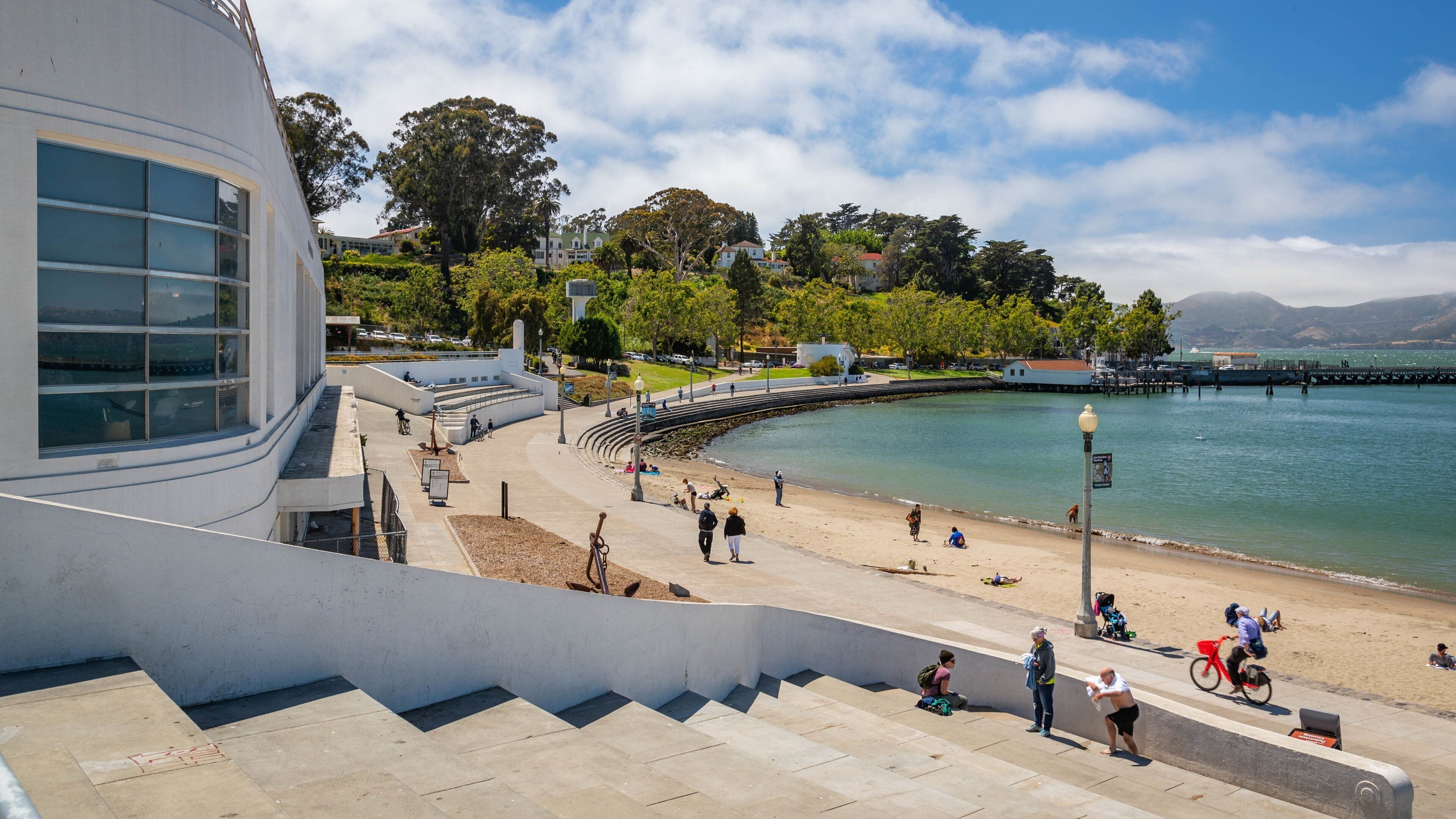 San Francisco Maritime National Historical Park featuring general coastal views and a sandy beach