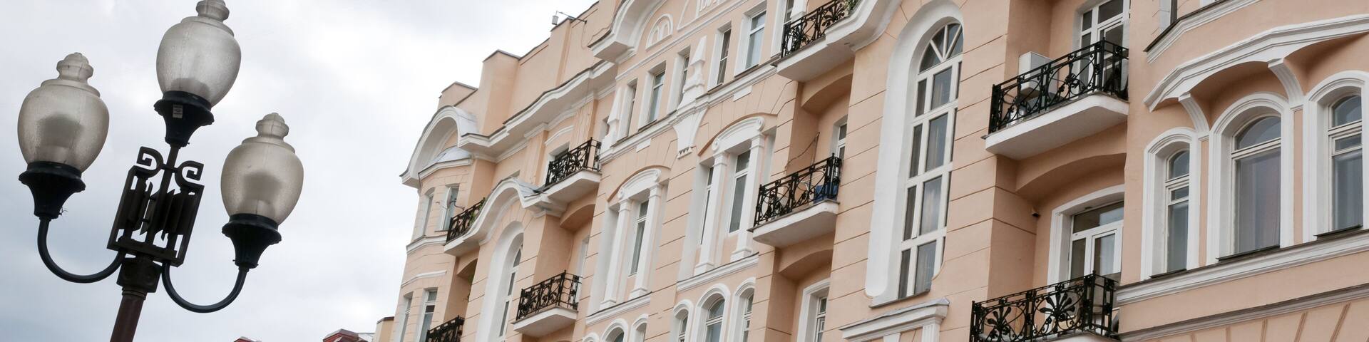 Apartment building at Arbat street in Moscow, Russia