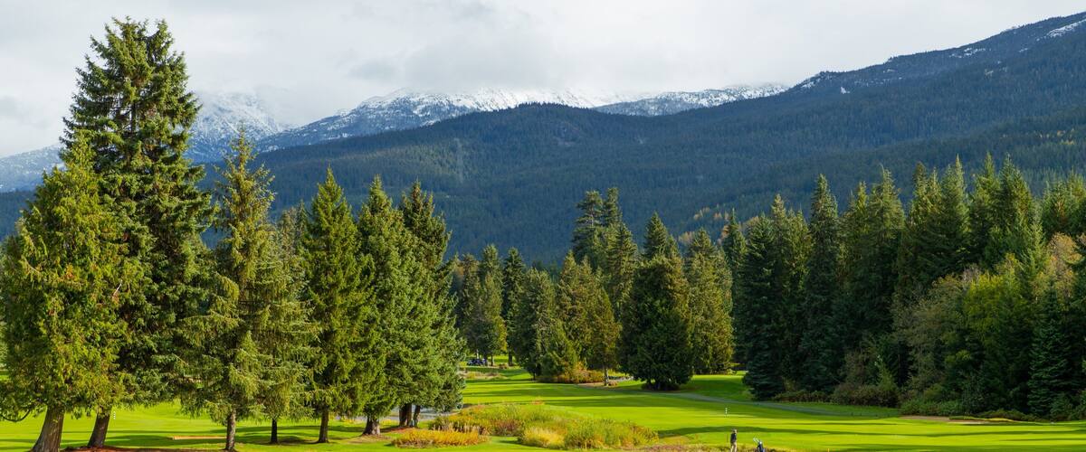 Whistler Golf Club featuring a pond and golf