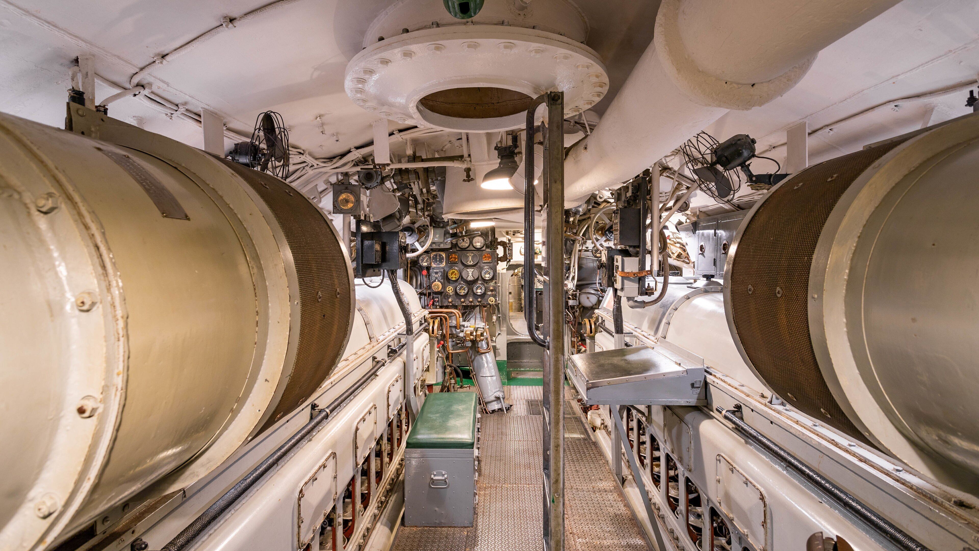 USS Pampanito which includes interior views and military items