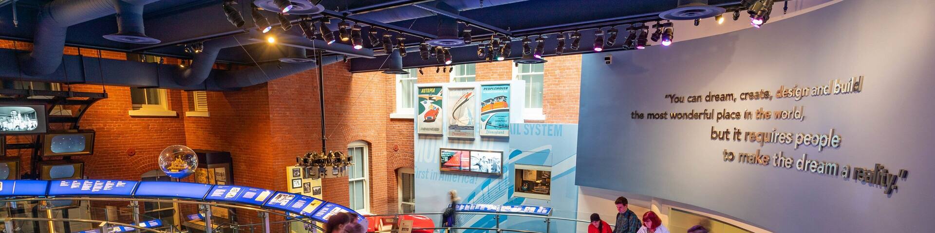 Walt Disney Family Museum which includes interior views as well as a small group of people