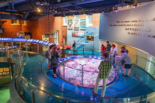 Walt Disney Family Museum which includes interior views as well as a small group of people