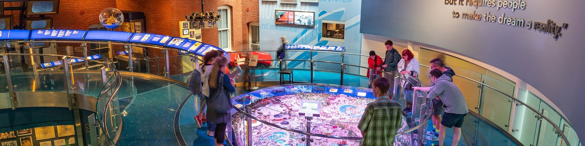 Walt Disney Family Museum which includes interior views as well as a small group of people